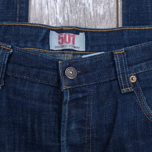 Levis Jeans Mens 34x30 Blue 501 XX Original Straight Leg Button Fly Denim Pants - Picture 6 of 10